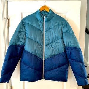 Chubbies Men’s Wanderers Club Nylon Poly Puffer Jacket Coat Size M Aqua Blue